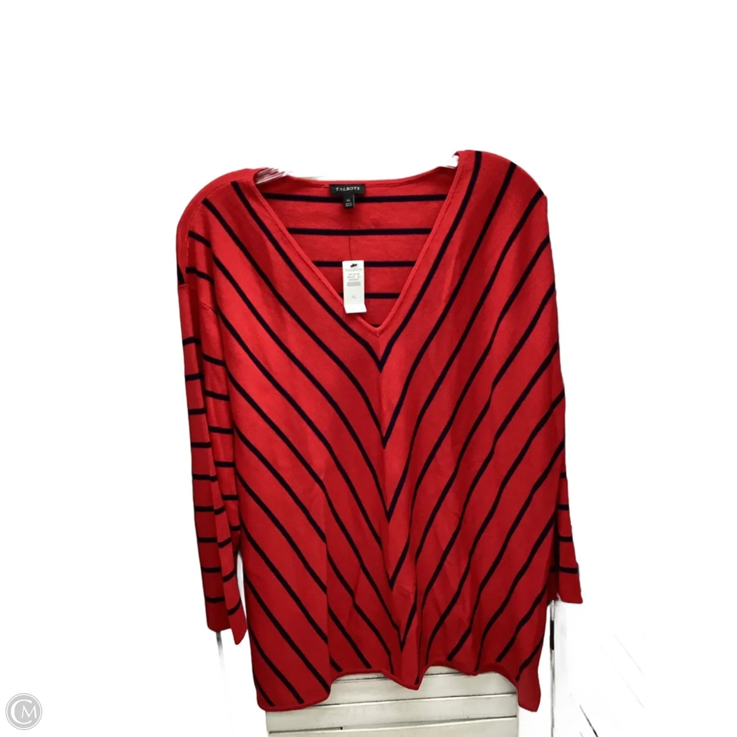 Top Long Sleeve By Talbots In Striped Pattern, Size: Xl