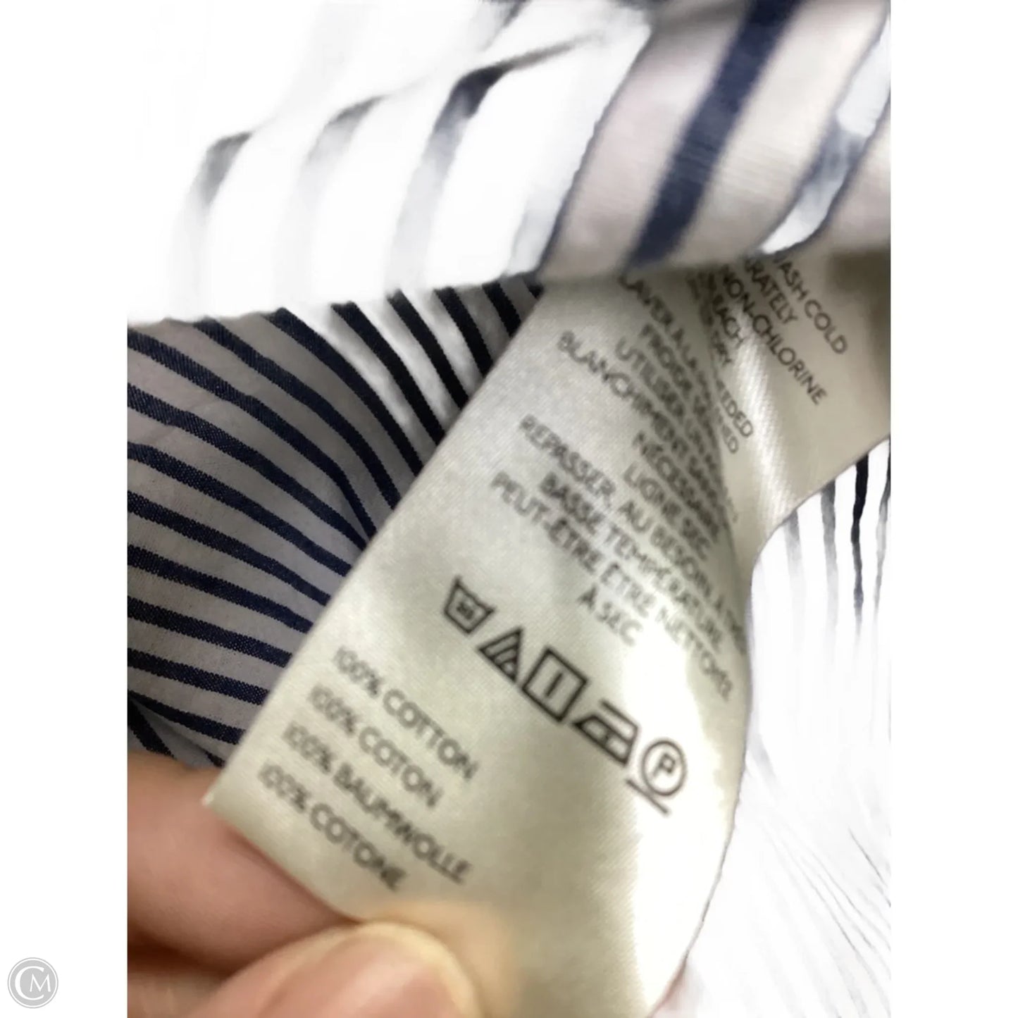 Top Long Sleeve By Anthropologie In Striped Pattern, Size: L