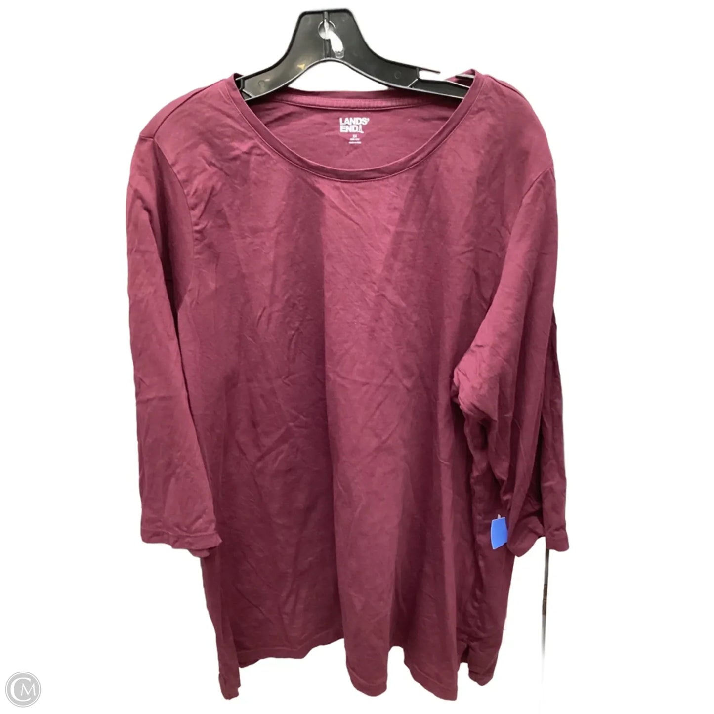 Top 3/4 Sleeve By Lands End In Maroon, Size: 2x