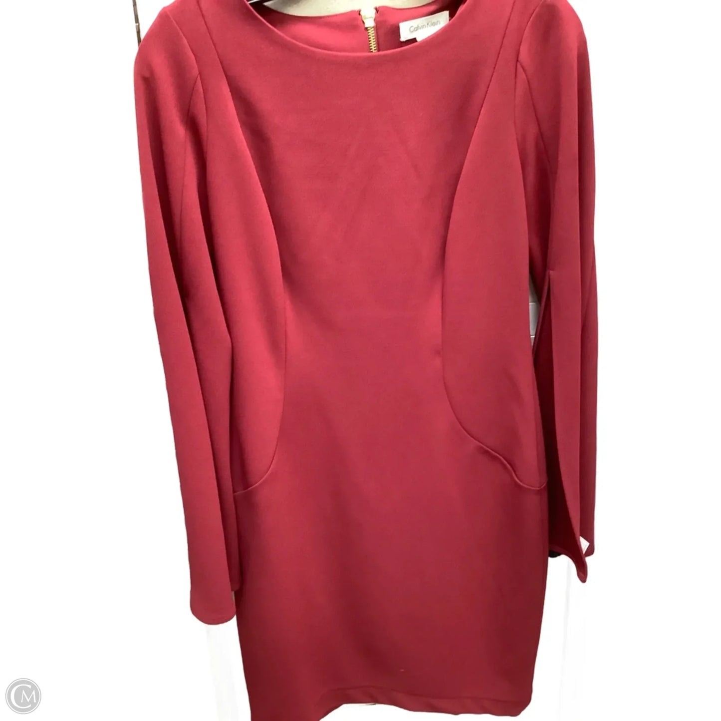Dress Casual Midi By Calvin Klein In Maroon, Size: 4