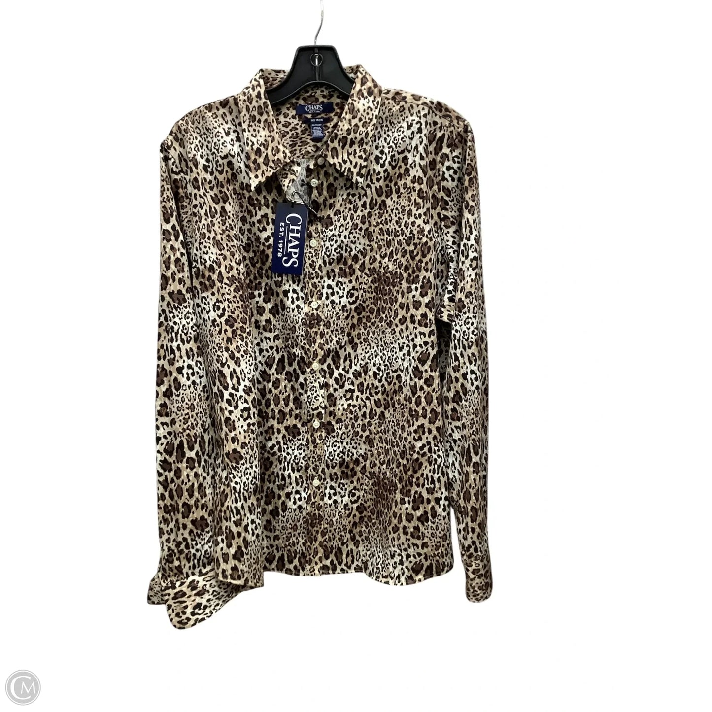 Top Long Sleeve By Chaps In Animal Print, Size: Xxl