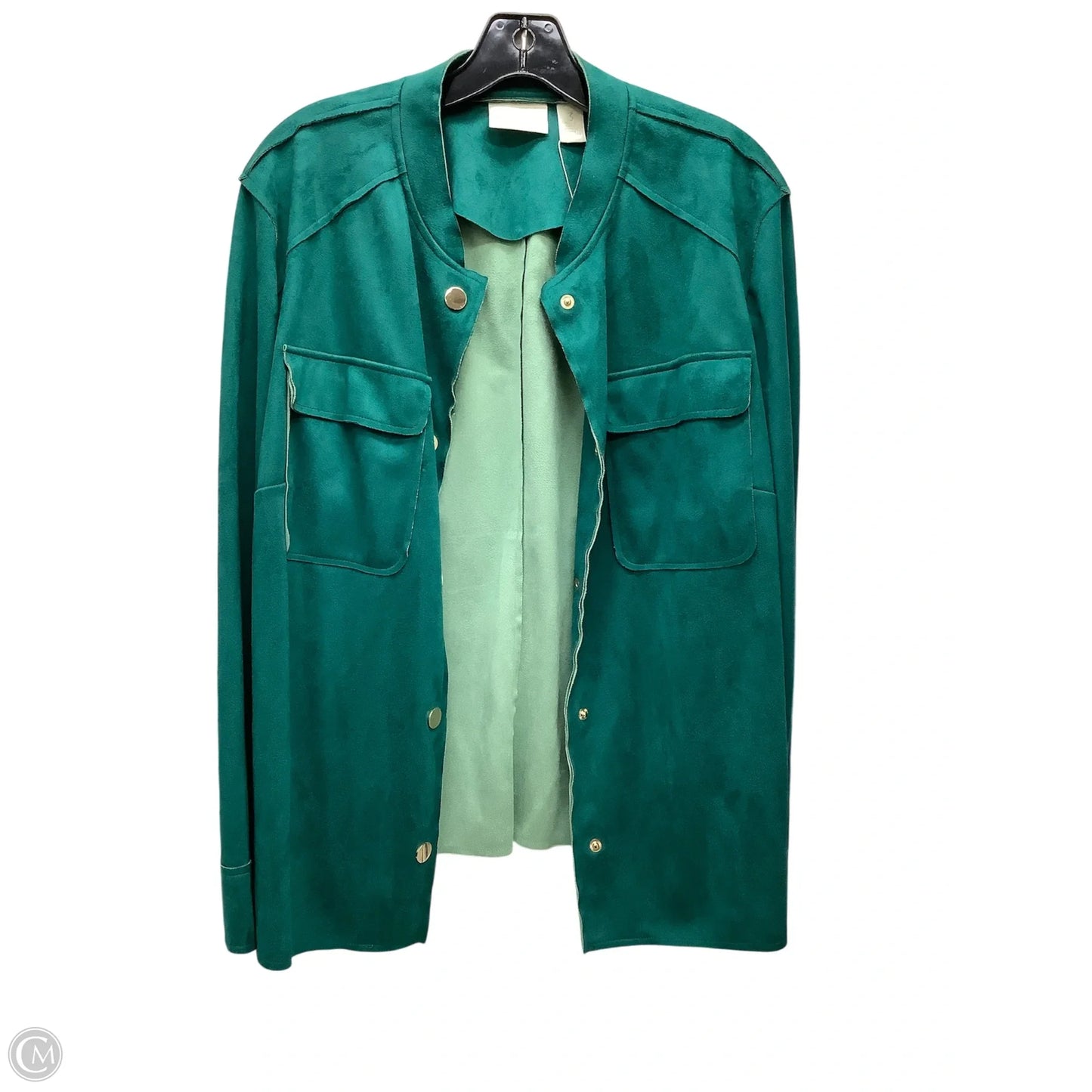 Jacket Other By Chicos In Green, Size: Xl