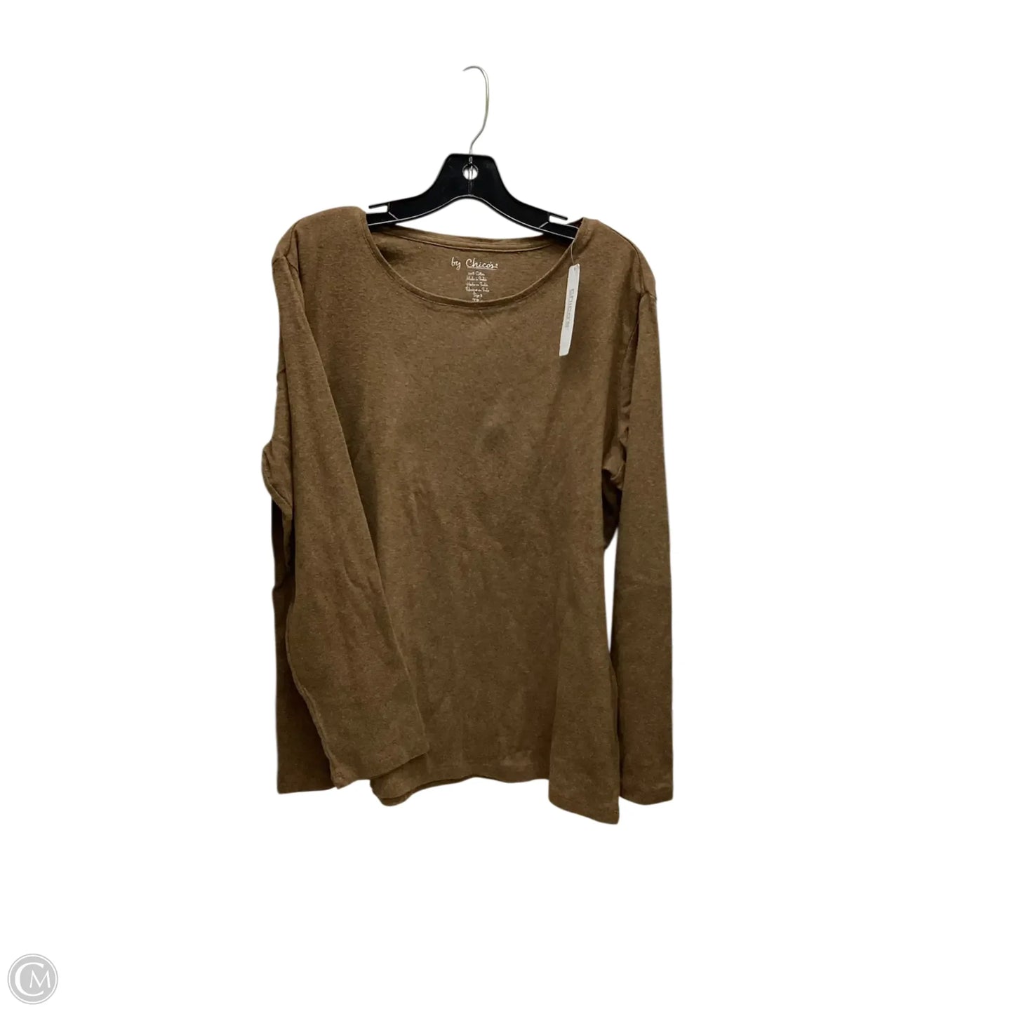 Top Long Sleeve By Chicos In Brown, Size: Xl