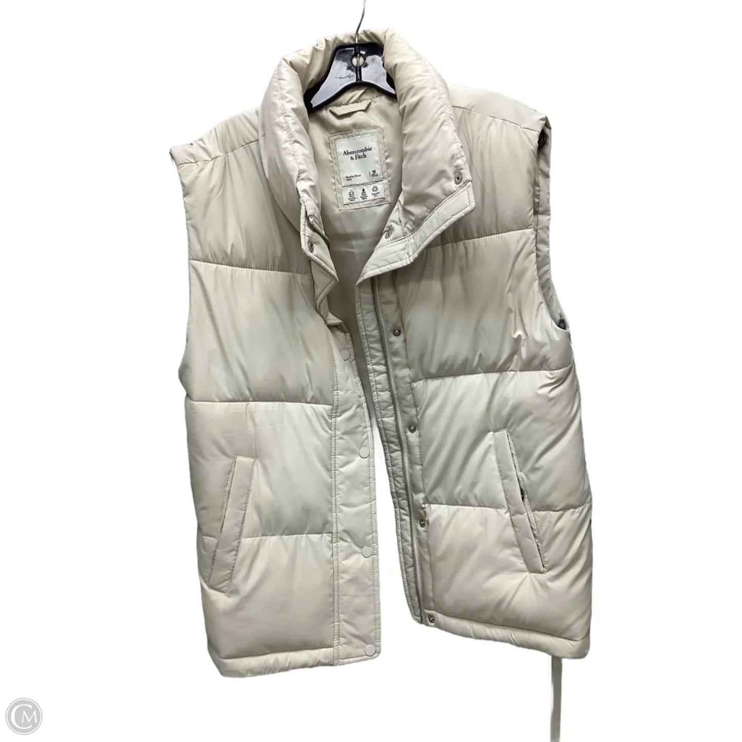Vest Puffer & Quilted By Abercrombie And Fitch In Ivory, Size: M