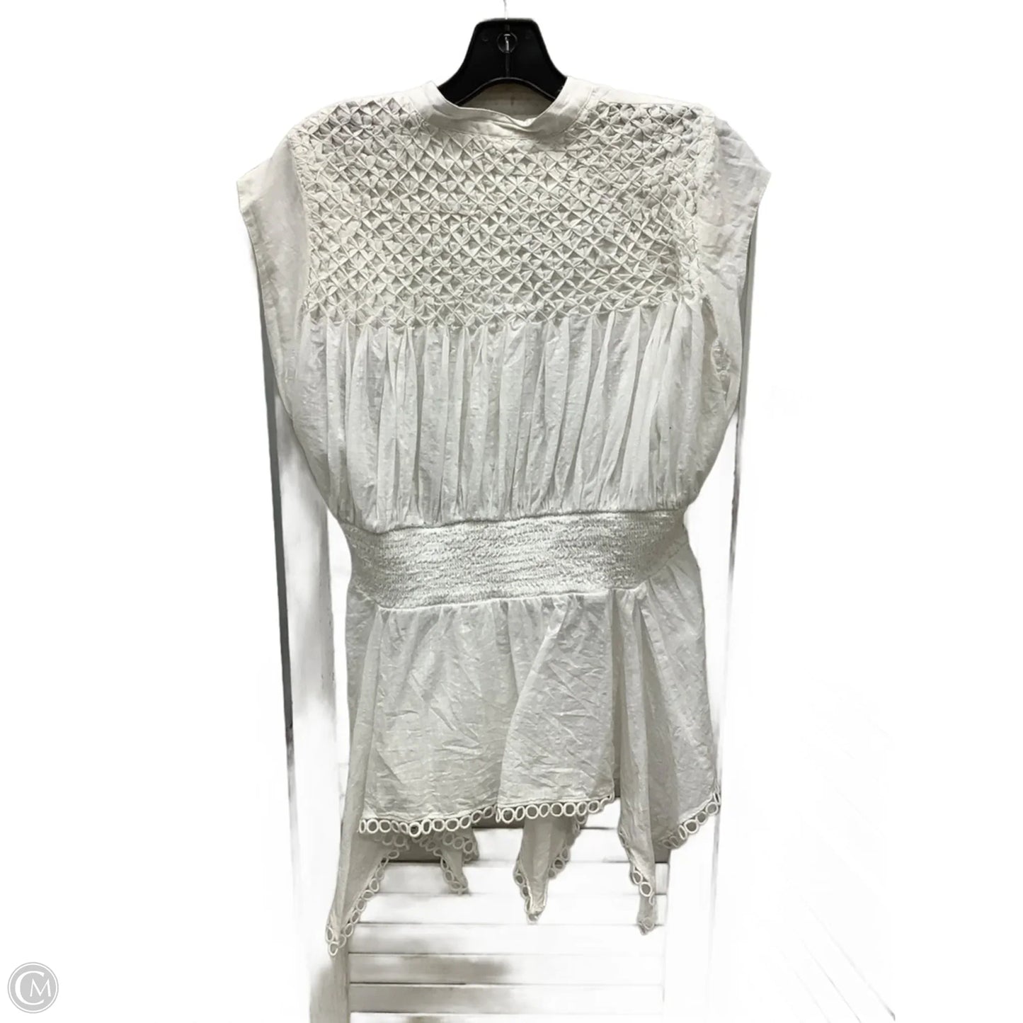 Top Sleeveless By Anthropologie In White, Size: L