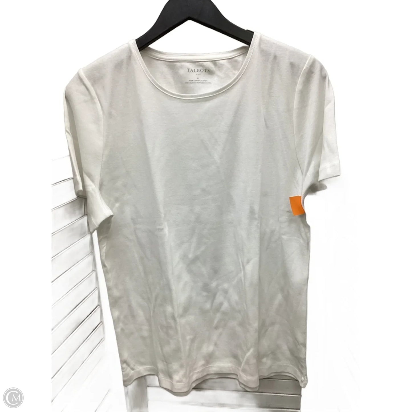 Top Short Sleeve By Talbots In White, Size: Xl