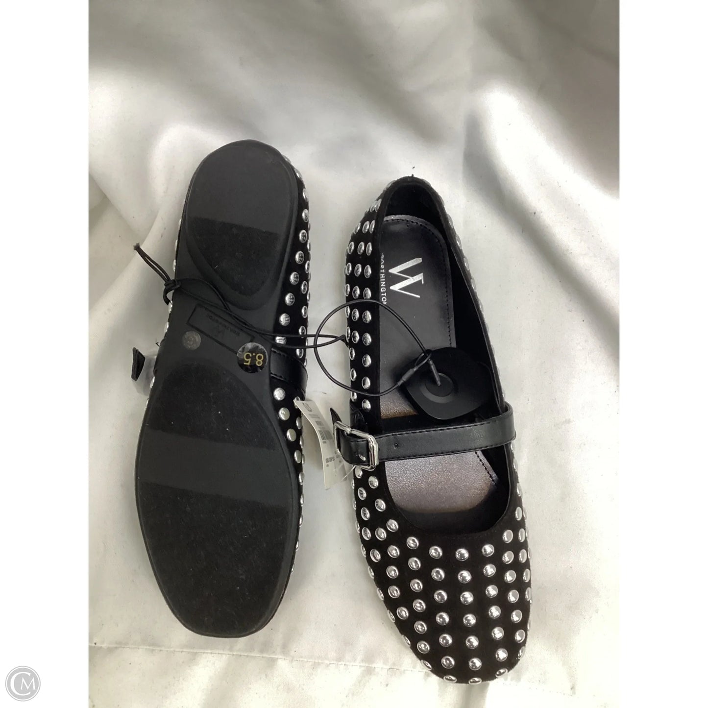 Shoes Flats By Worthington In Black & Silver, Size: 8.5