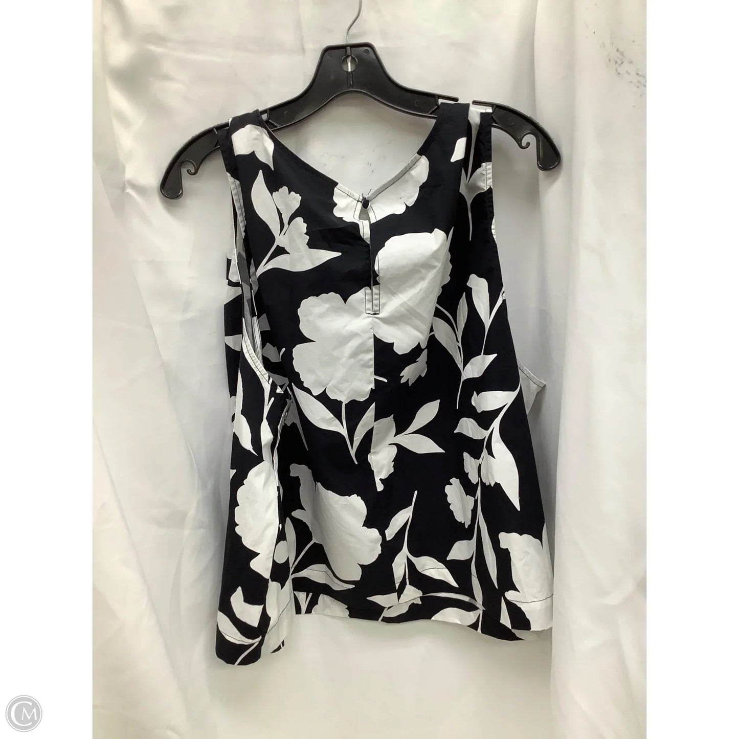 Top Sleeveless Designer By Kate Spade In Black & White, Size: 3x