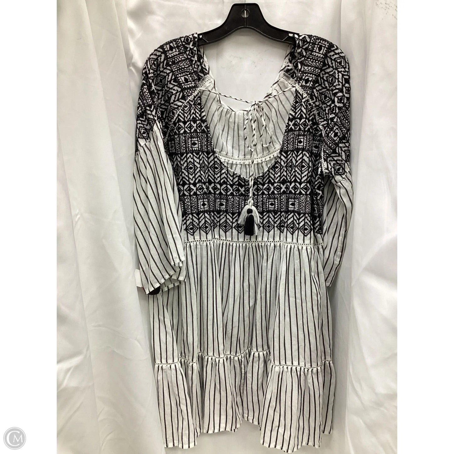 Dress Casual Midi By Free People In Black & White, Size: L