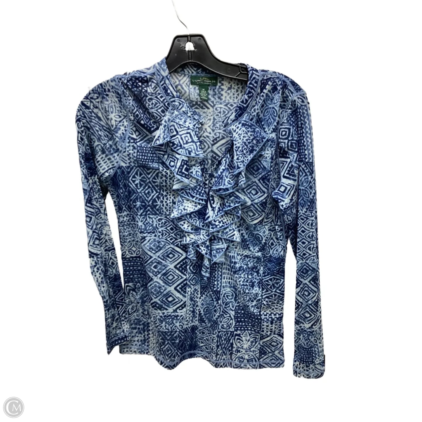 Top Long Sleeve By Ralph Lauren In Blue, Size: M