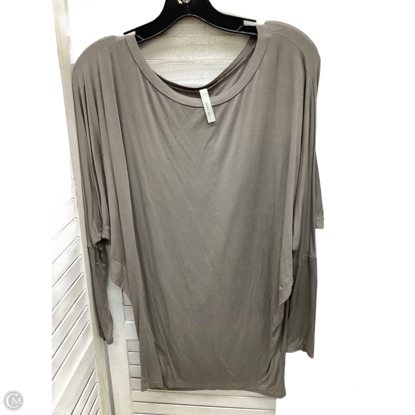 Top Long Sleeve By Love In In Beige, Size: Xl