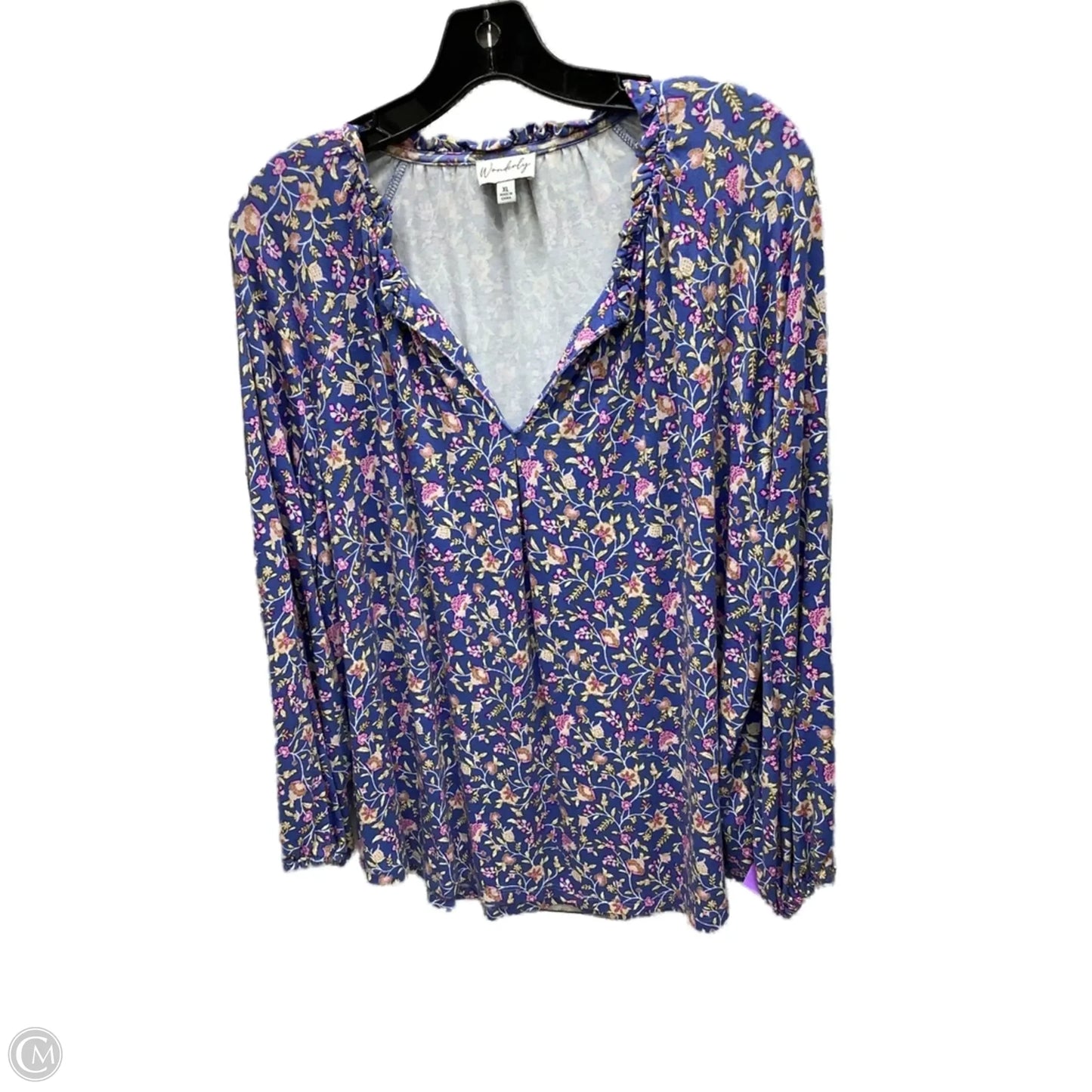Top Long Sleeve By Wonderly In Floral Print, Size: Xl
