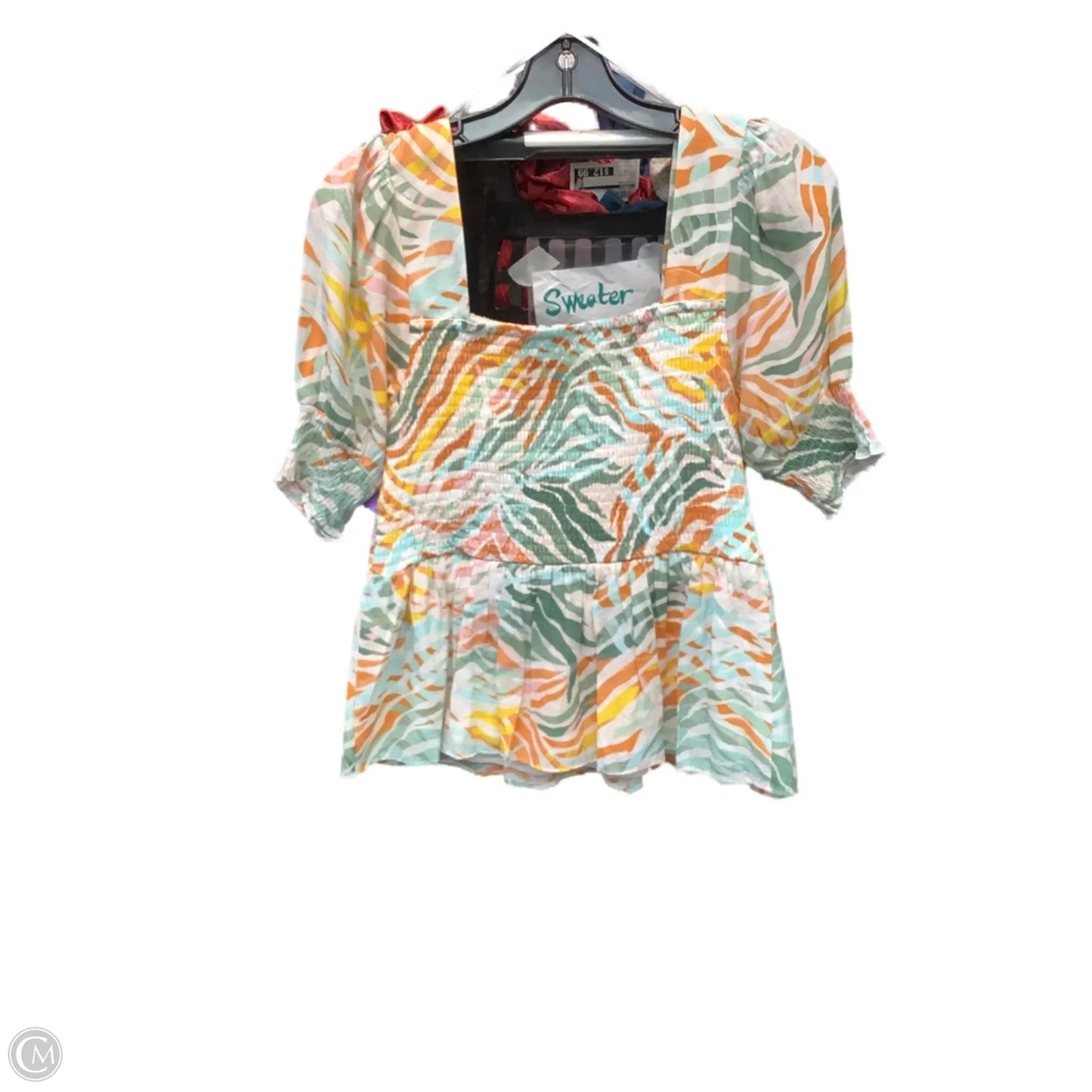 Top Short Sleeve By Nine West In Multi-colored, Size: M