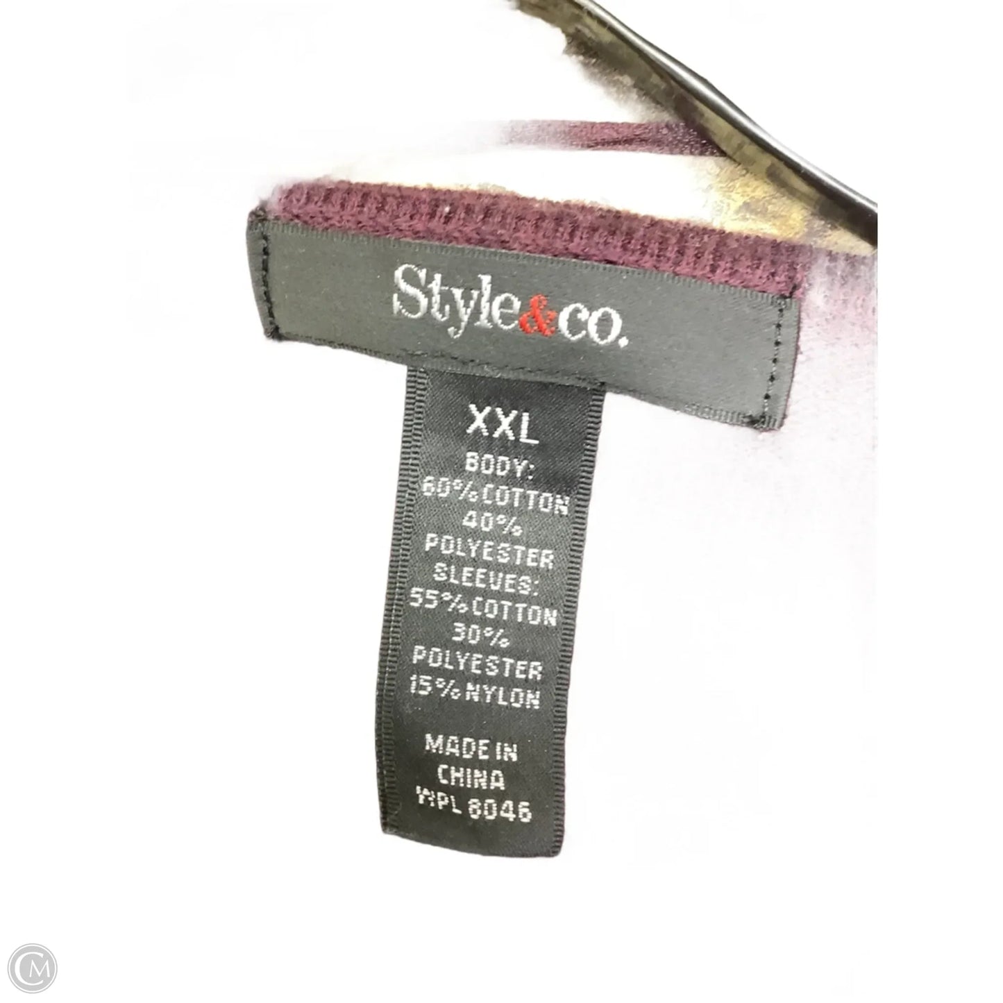 Top Long Sleeve By Style And Company In Maroon, Size: Xxl