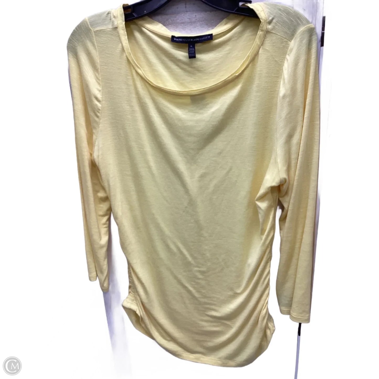 Top Long Sleeve By White House Black Market In Yellow, Size: L