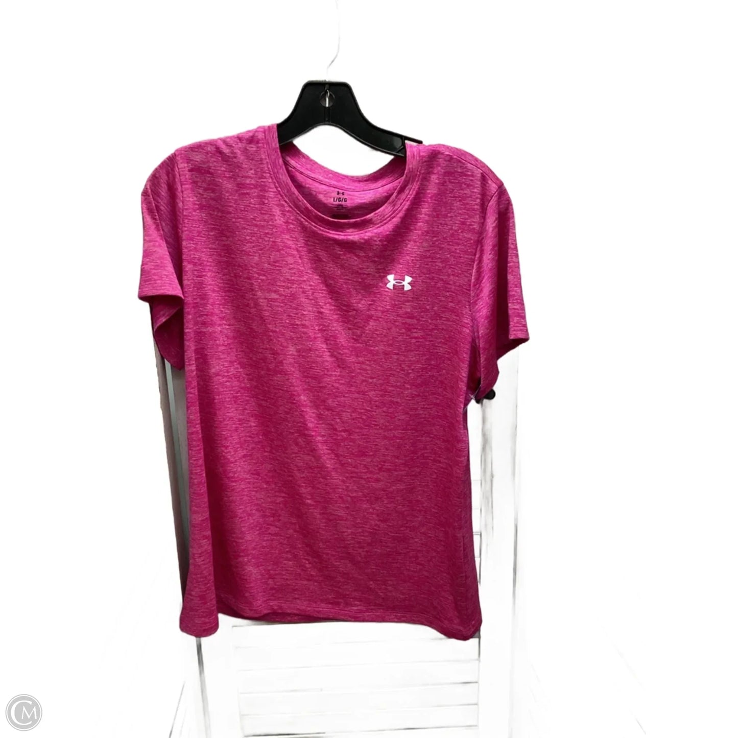Athletic Top Short Sleeve By Under Armour In Pink, Size: L
