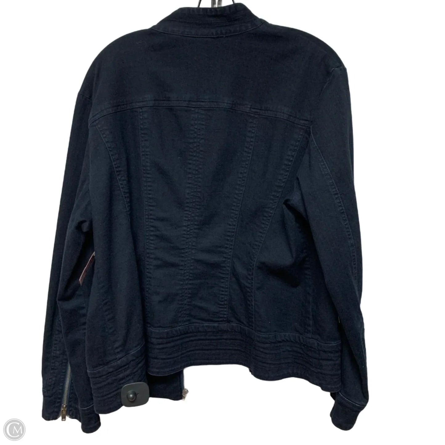 Jacket Denim By Chicos In Navy, Size: Xl