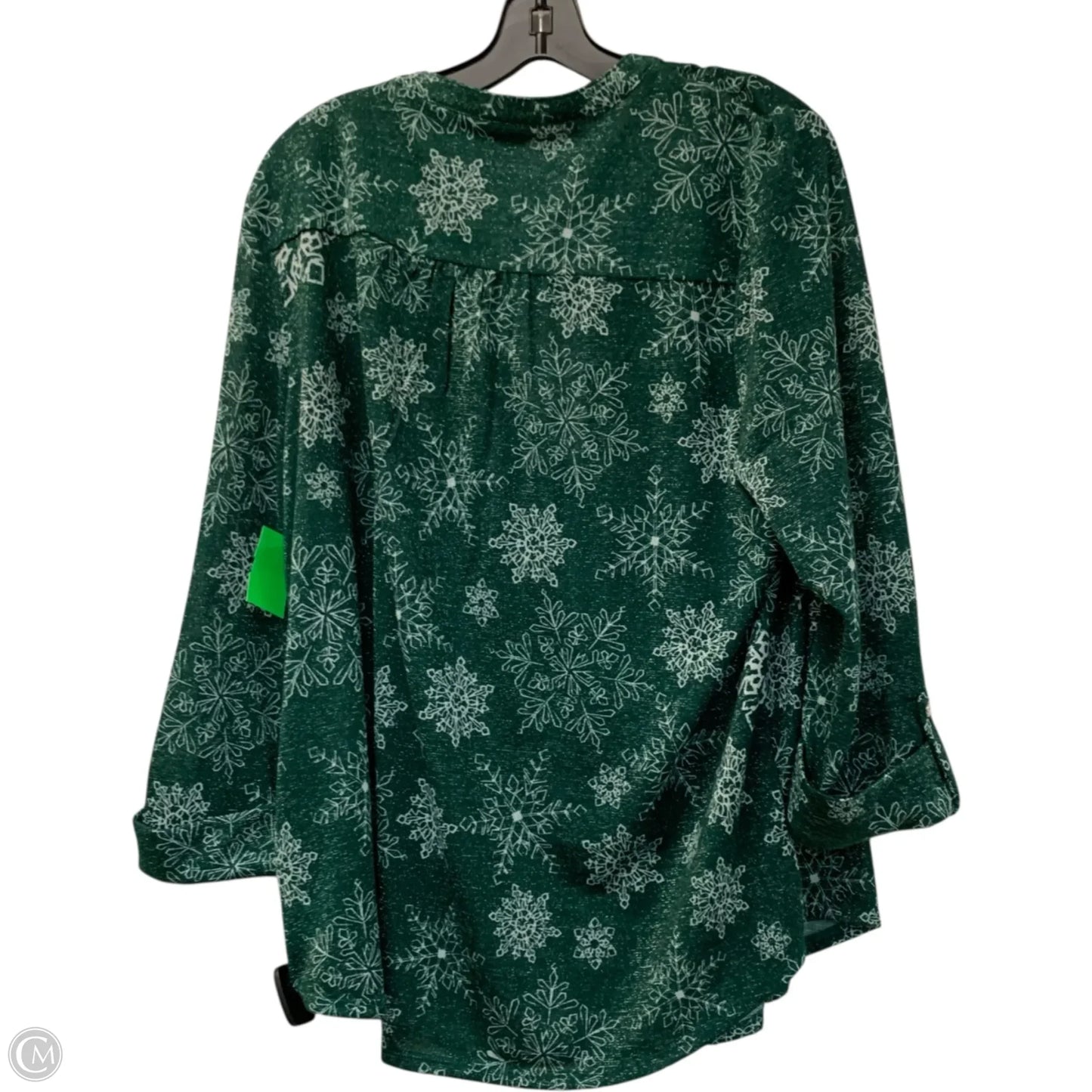 Top Long Sleeve By Kim Rogers In Green, Size: Xl