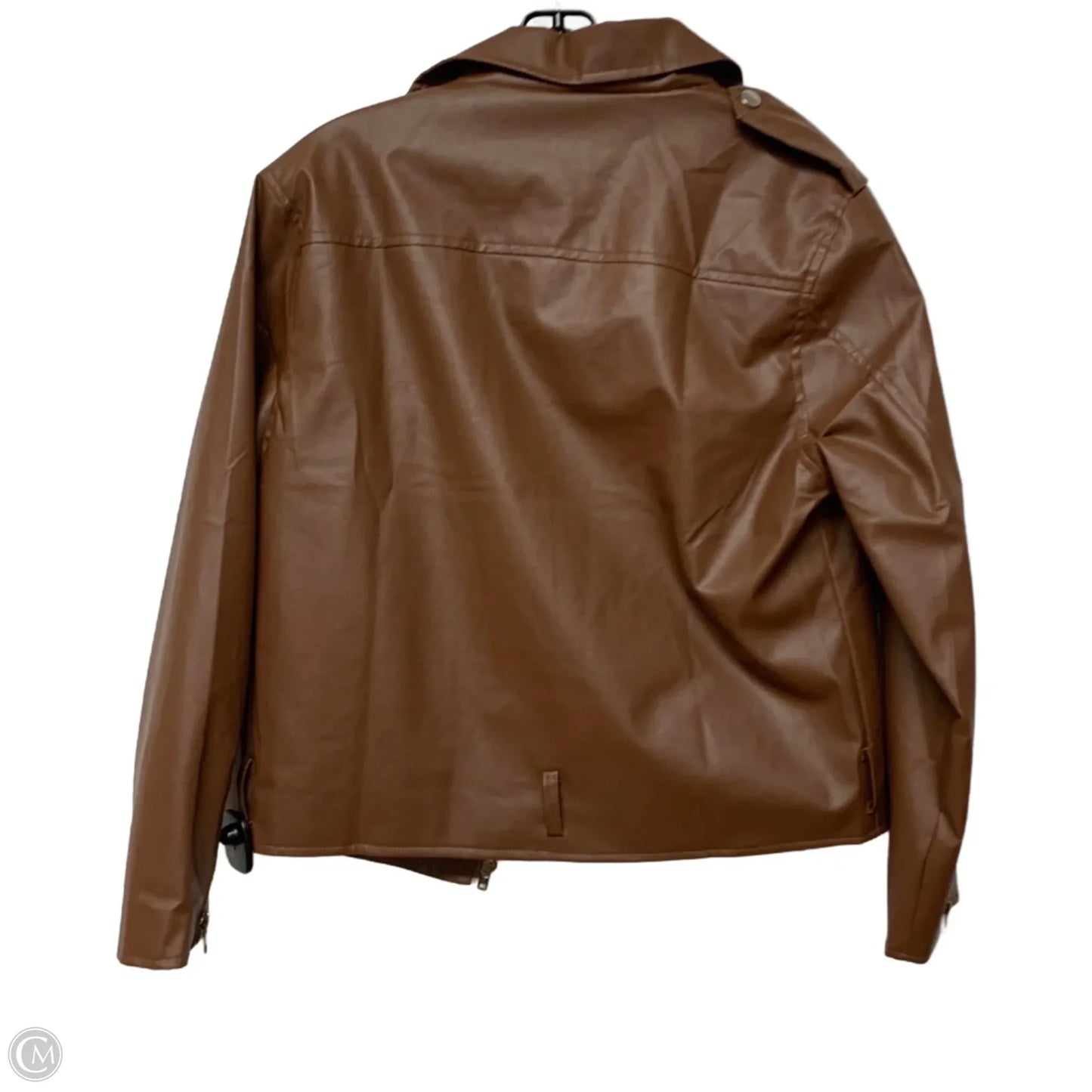 Jacket Moto In Brown, Size: M