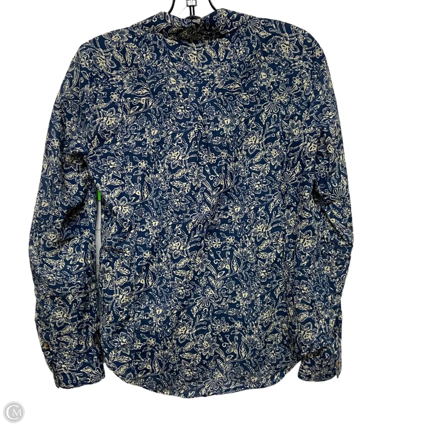 Top Long Sleeve By Maeve In Blue & Cream, Size: Xs