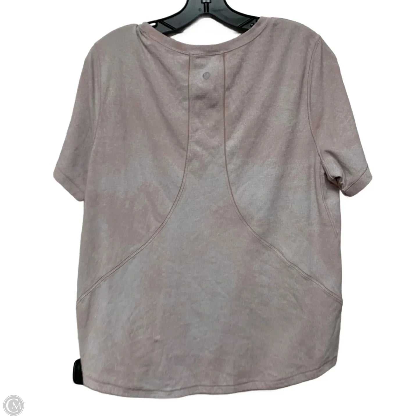 Athletic Top Short Sleeve By Lululemon In Pink, Size: Xl