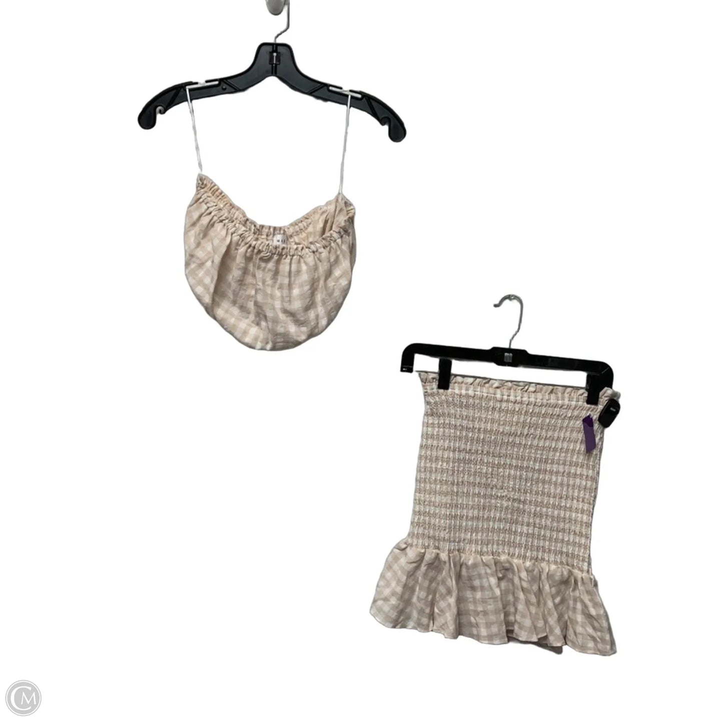 Skirt Set 2pc By Mable In Tan & White, Size: S