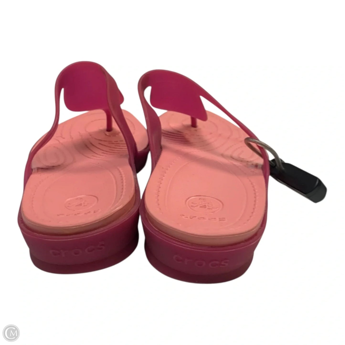 Sandals Flats By Crocs In Pink, Size: 7