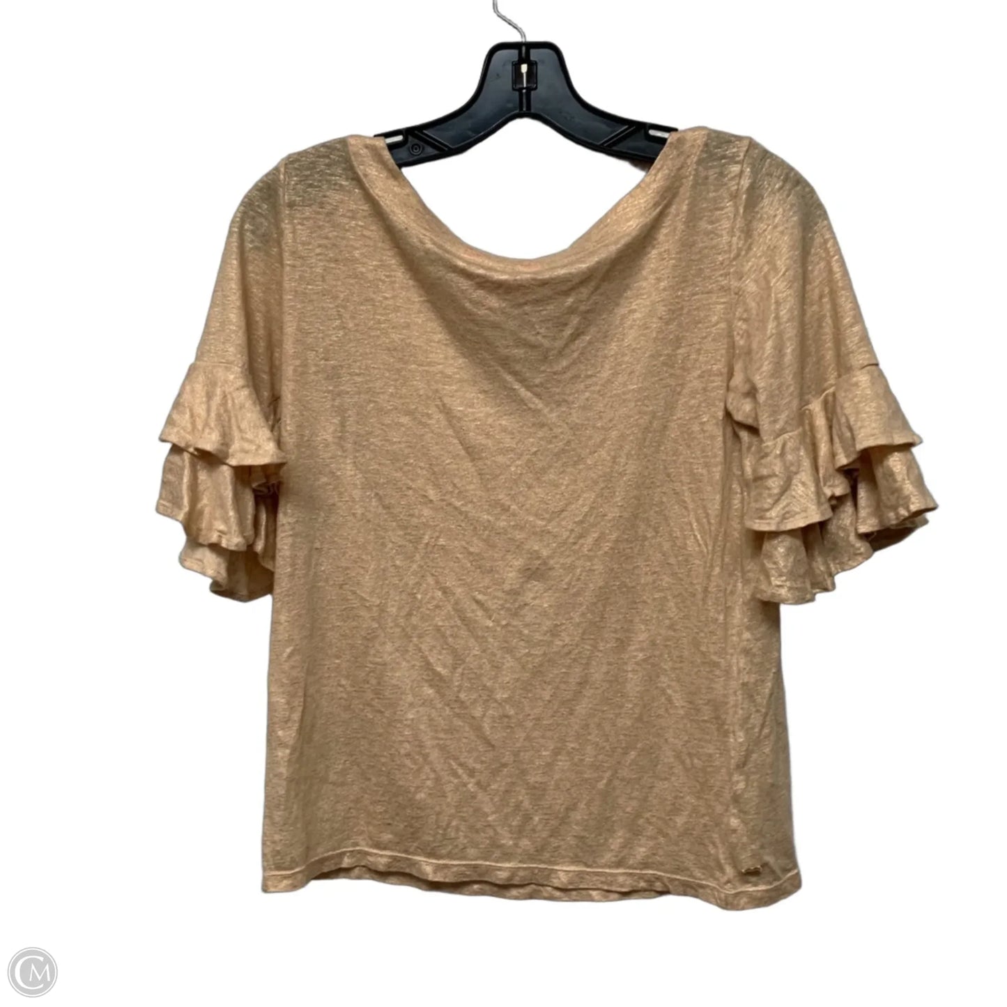 Top Short Sleeve Designer By Lilly Pulitzer In Gold, Size: S