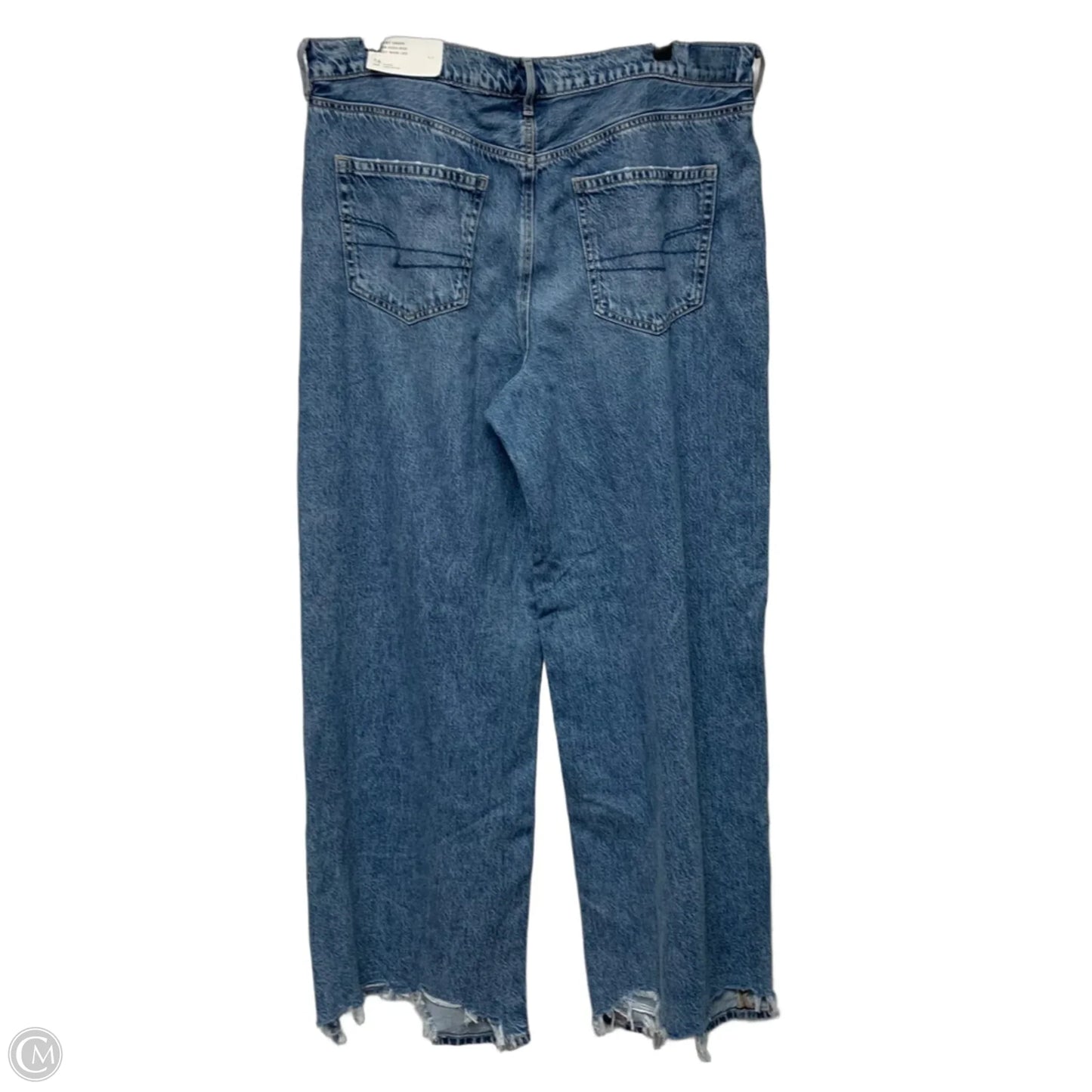 Jeans Wide Leg By American Eagle In Blue Denim, Size: 16