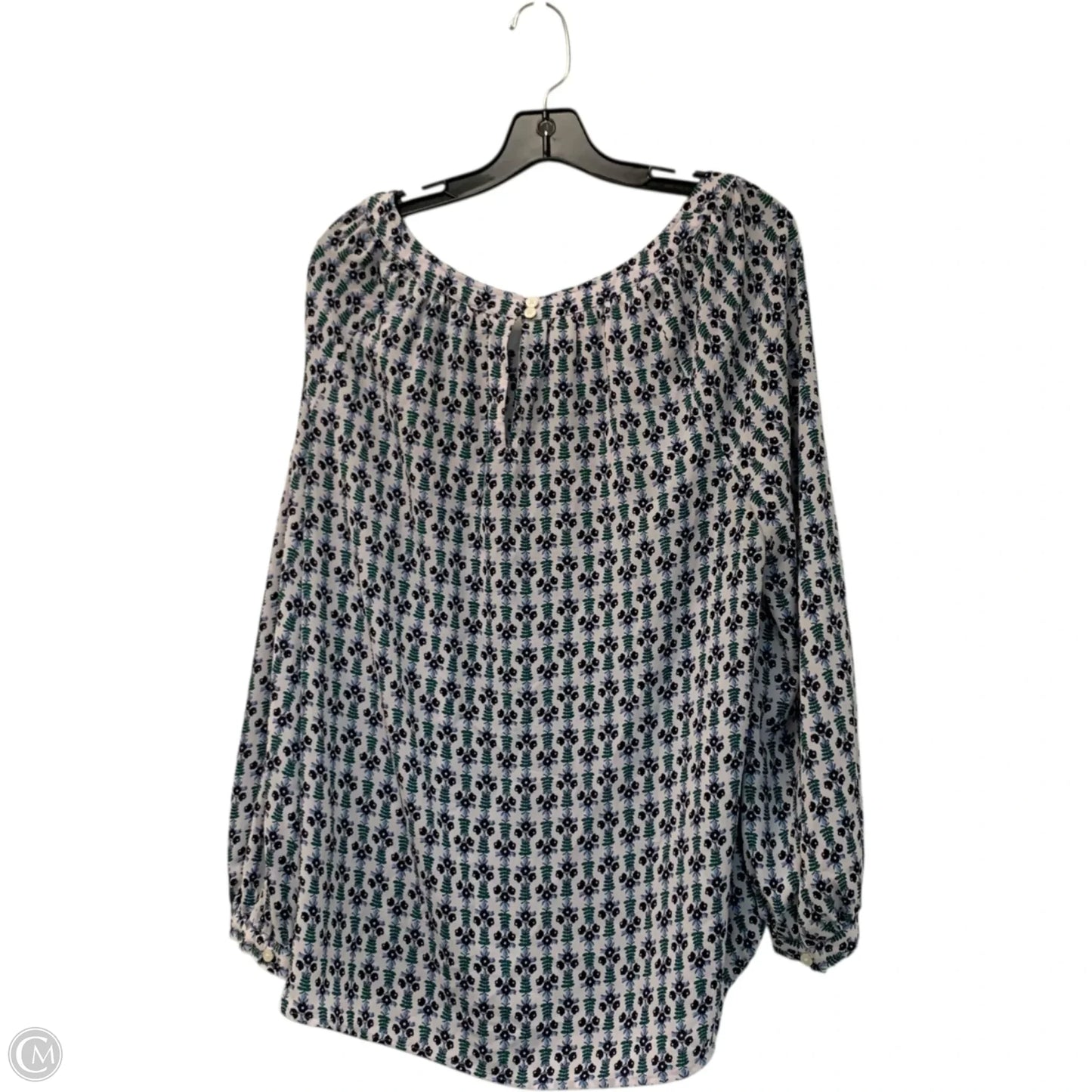 Blouse Long Sleeve By Ann Taylor In Blue, Size: Xl