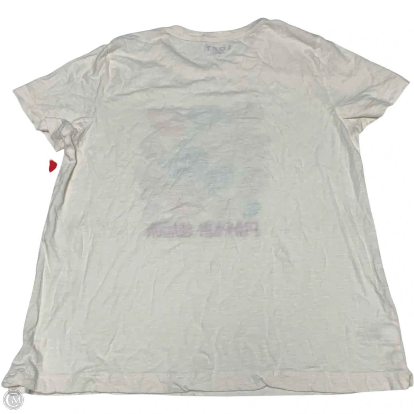 Top Short Sleeve By Loft In Cream, Size: L