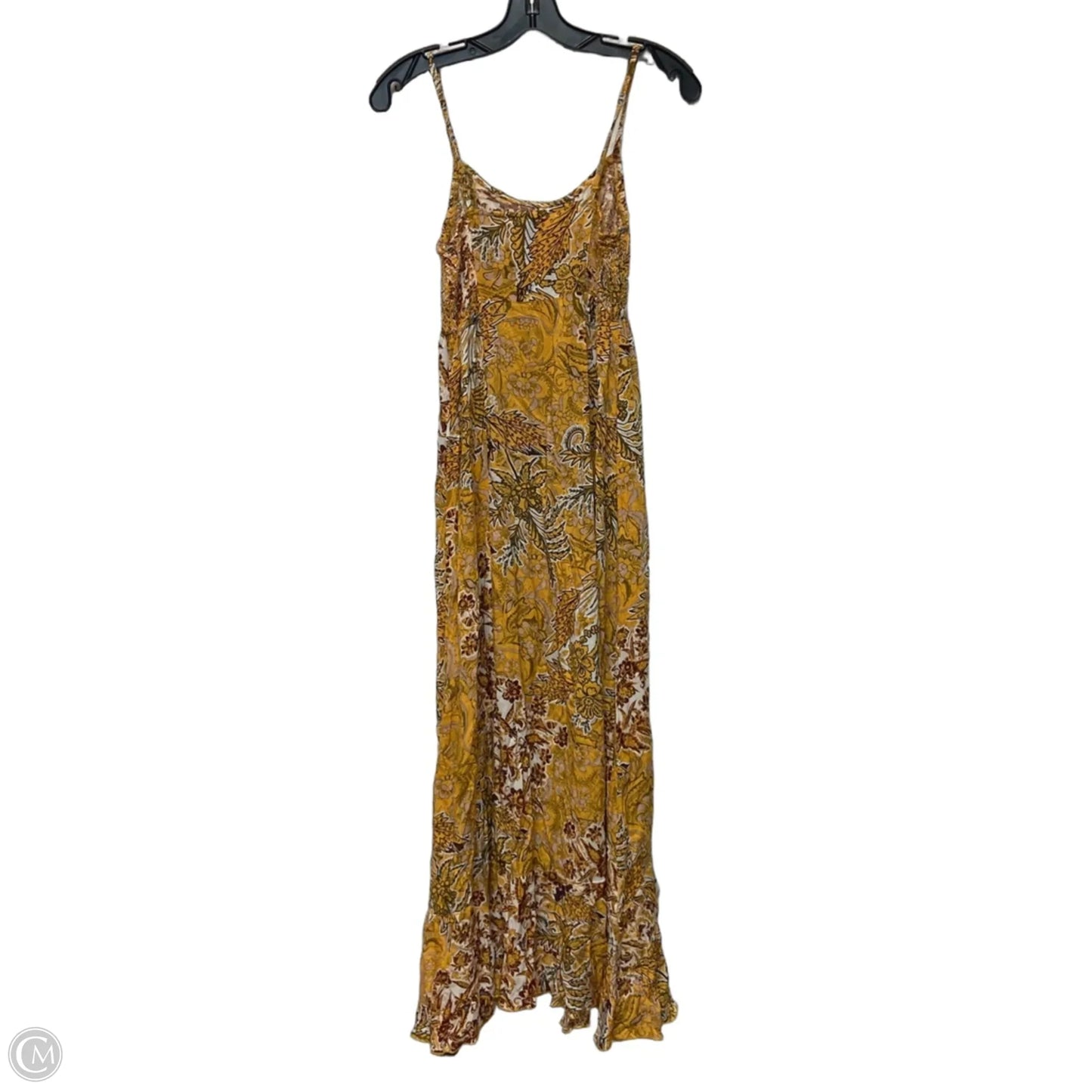 Dress Casual Midi By Free People In Brown & Yellow, Size: Xs