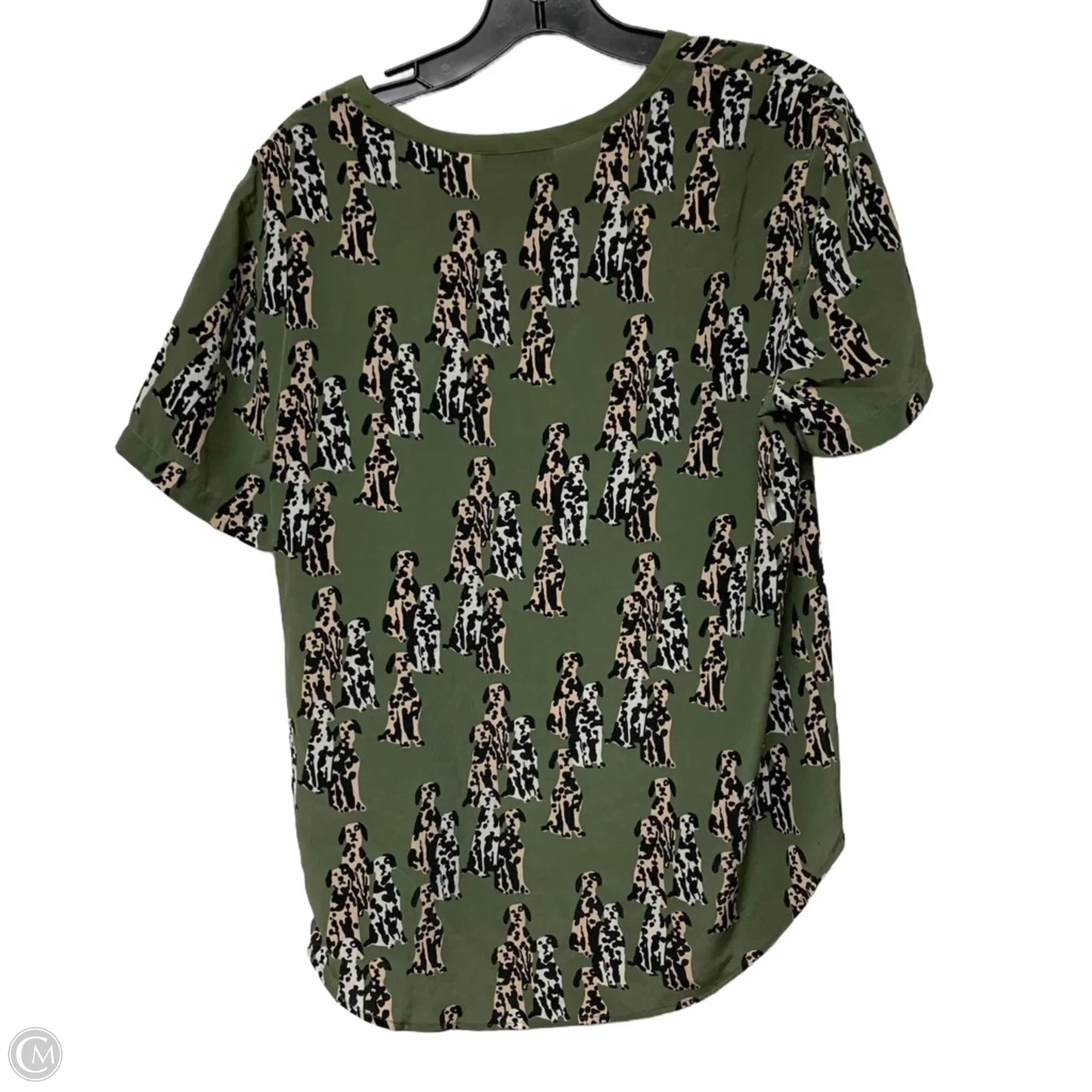 Blouse Short Sleeve By Equipment In Green, Size: S