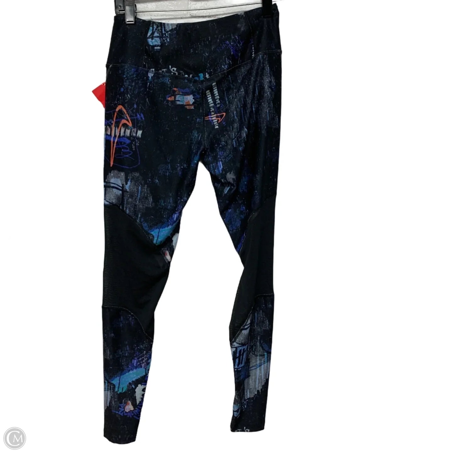 Athletic Leggings By Nike Apparel In Black & Blue, Size: S