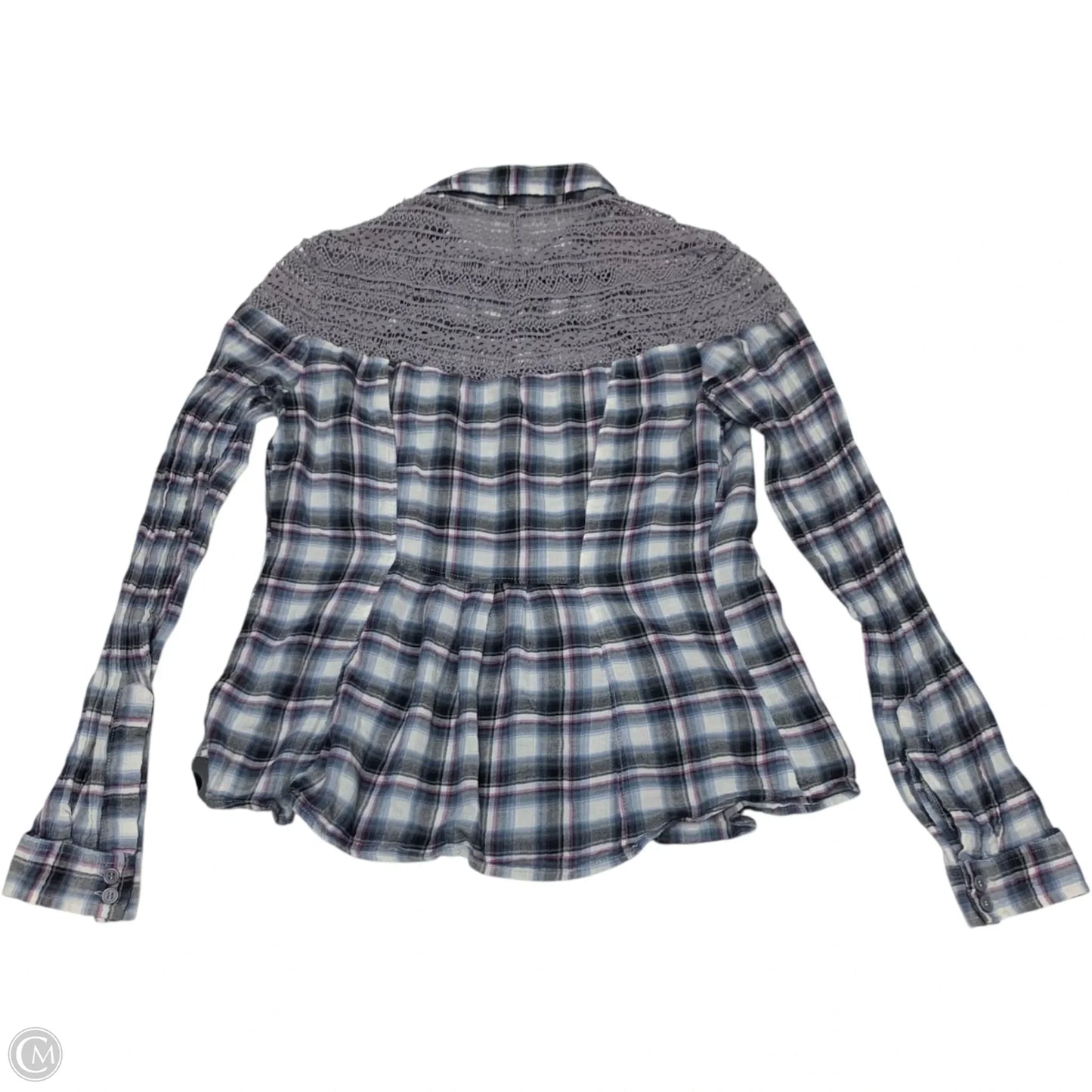 Top Long Sleeve By Free People In Plaid Pattern, Size: Xs