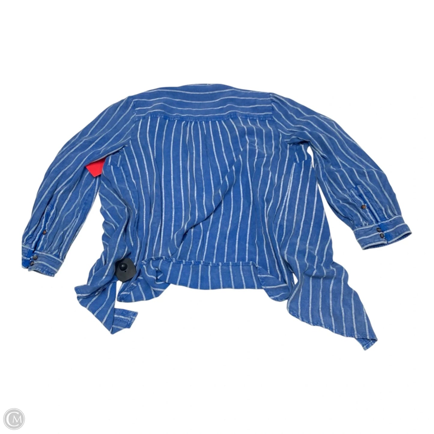 Top Long Sleeve By Anthropologie In Blue & White, Size: S