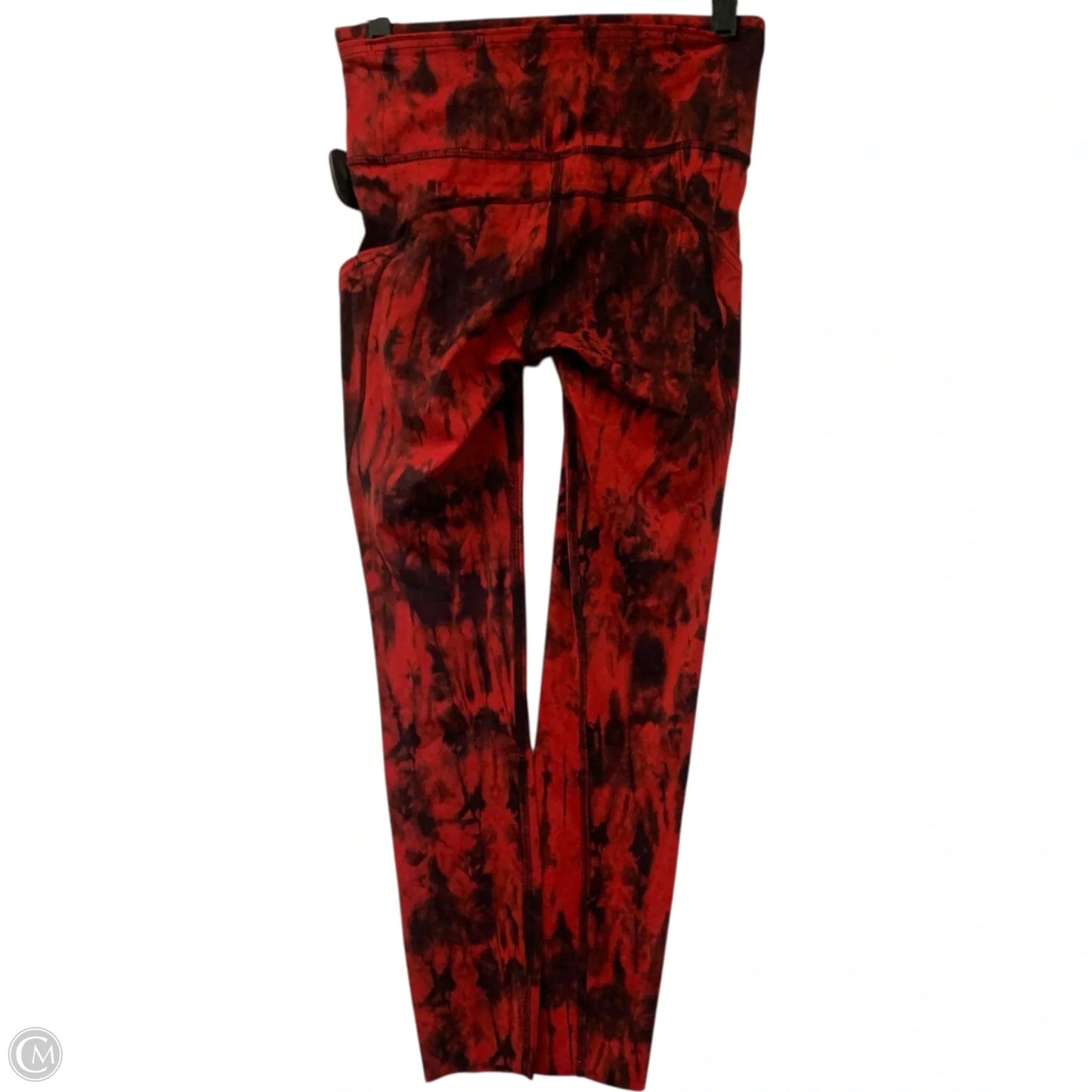 Athletic Leggings By Lululemon In Black & Red, Size: S