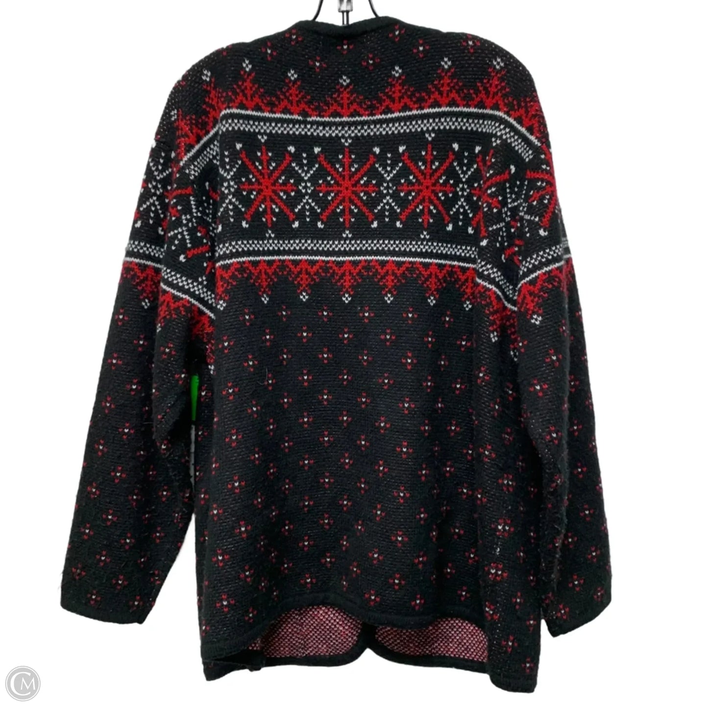 Sweater Cardigan By Croft And Barrow In Black & Red, Size: 3x