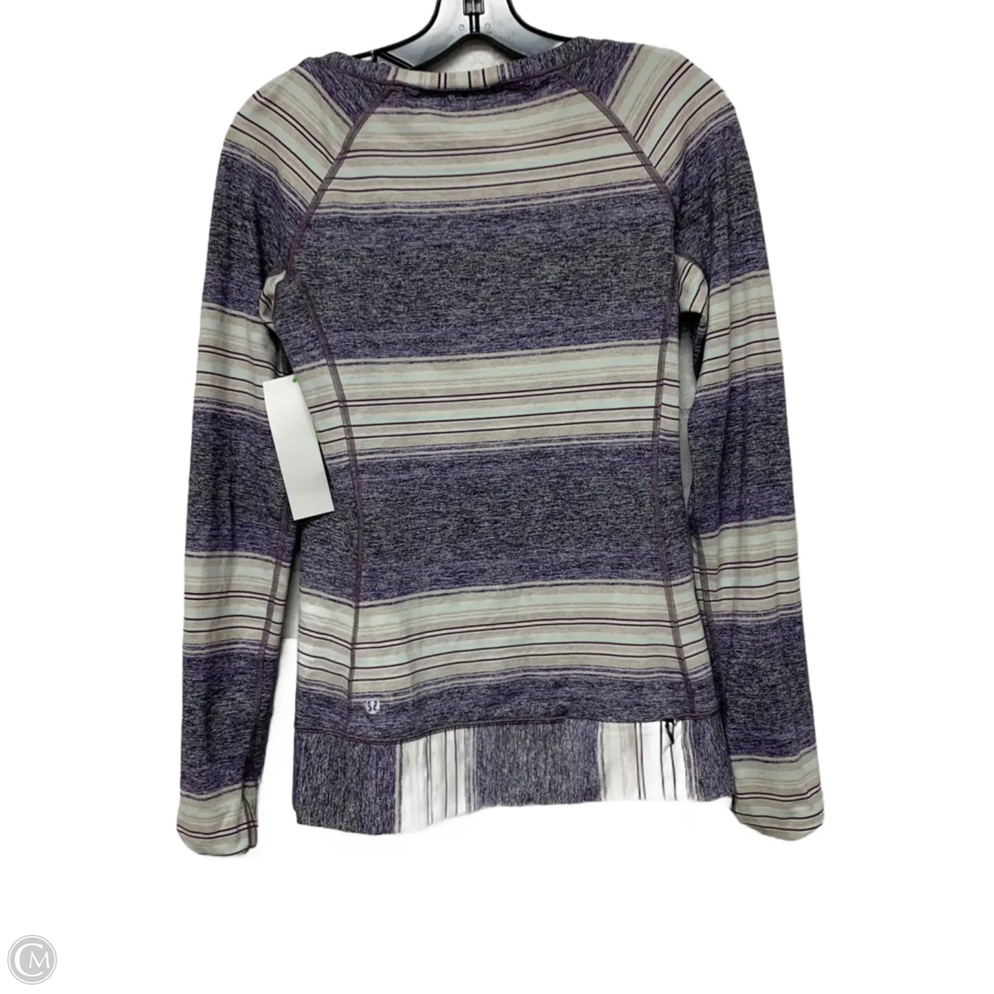 Athletic Top Long Sleeve Crewneck By Lululemon In Purple & Tan, Size: M