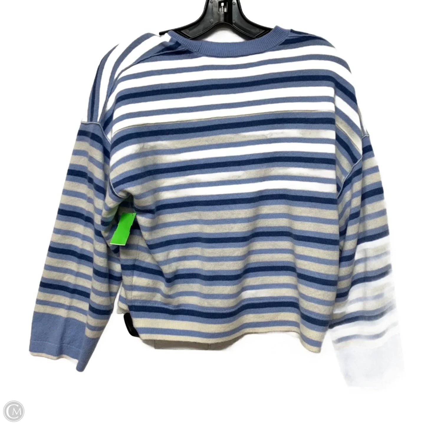 Sweater Cashmere By Madewell In Blue & White, Size: S