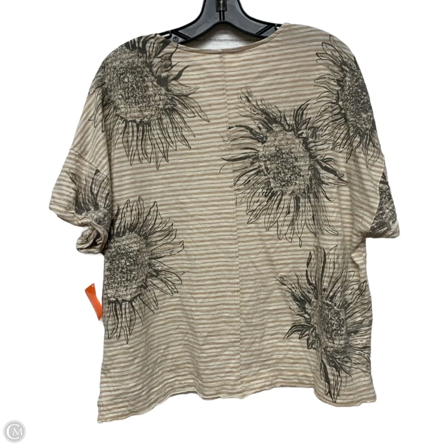 Top Short Sleeve By Pilcro In Tan & White, Size: M