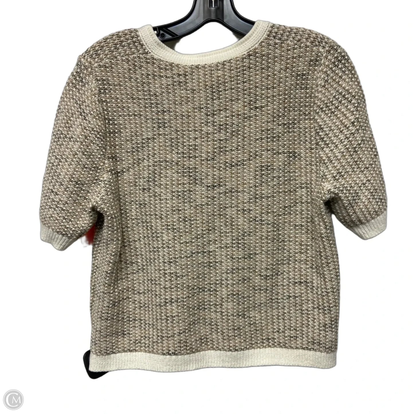 Sweater Cardigan By J. Crew In Tan & White, Size: M