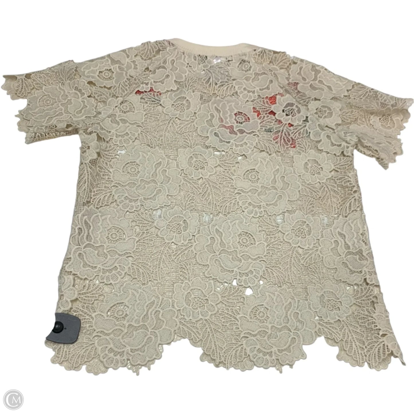 Top Short Sleeve By Dolan Left Coast In Cream & Red, Size: S