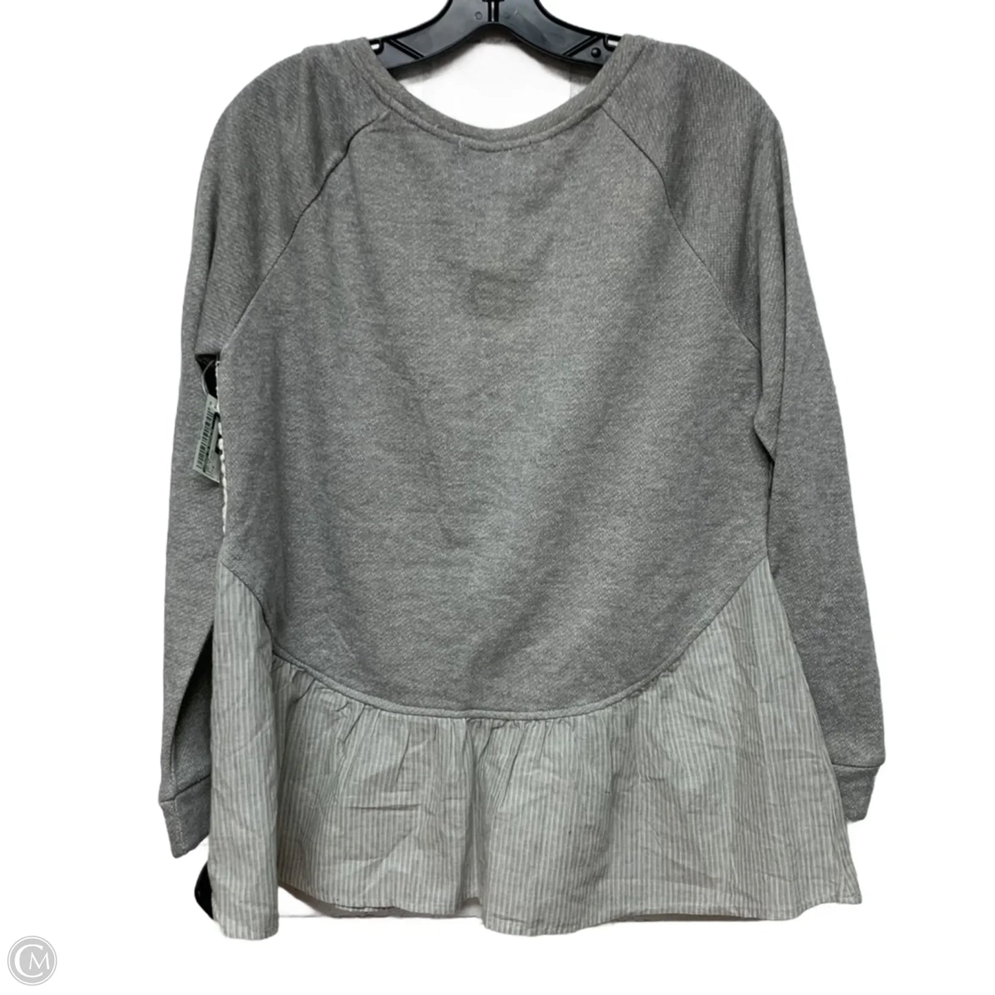 Top Long Sleeve By Sunday In Brooklyn In Grey & White, Size: M