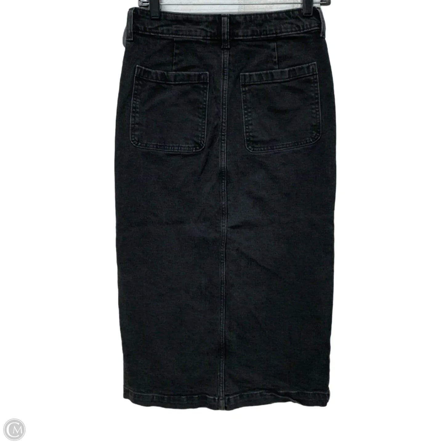 Skirt Midi By Gap In Black Denim, Size: Xxs