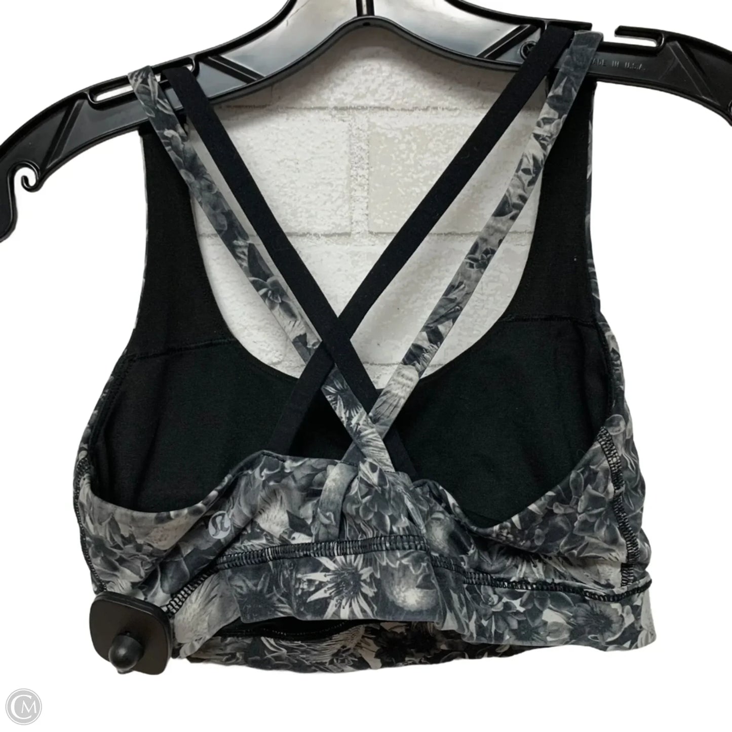 Athletic Bra By Lululemon In Black & Grey, Size: S