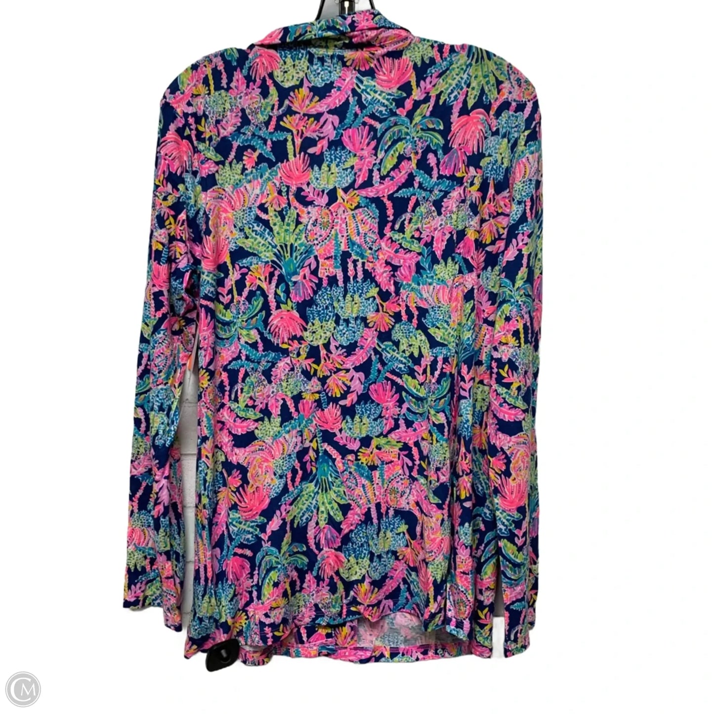 Top Long Sleeve Designer By Lilly Pulitzer In Blue & Pink, Size: Xl