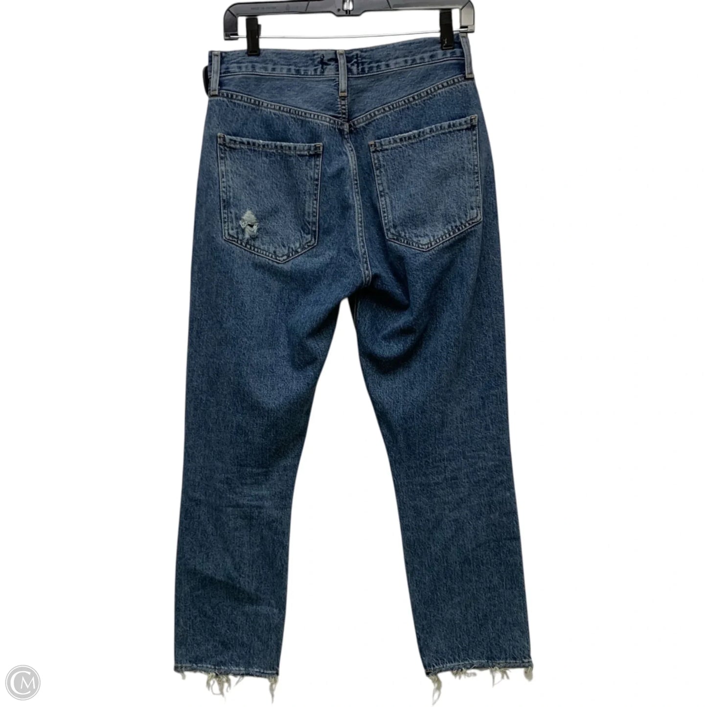 Jeans Straight By Agolde In Blue Denim, Size: 4
