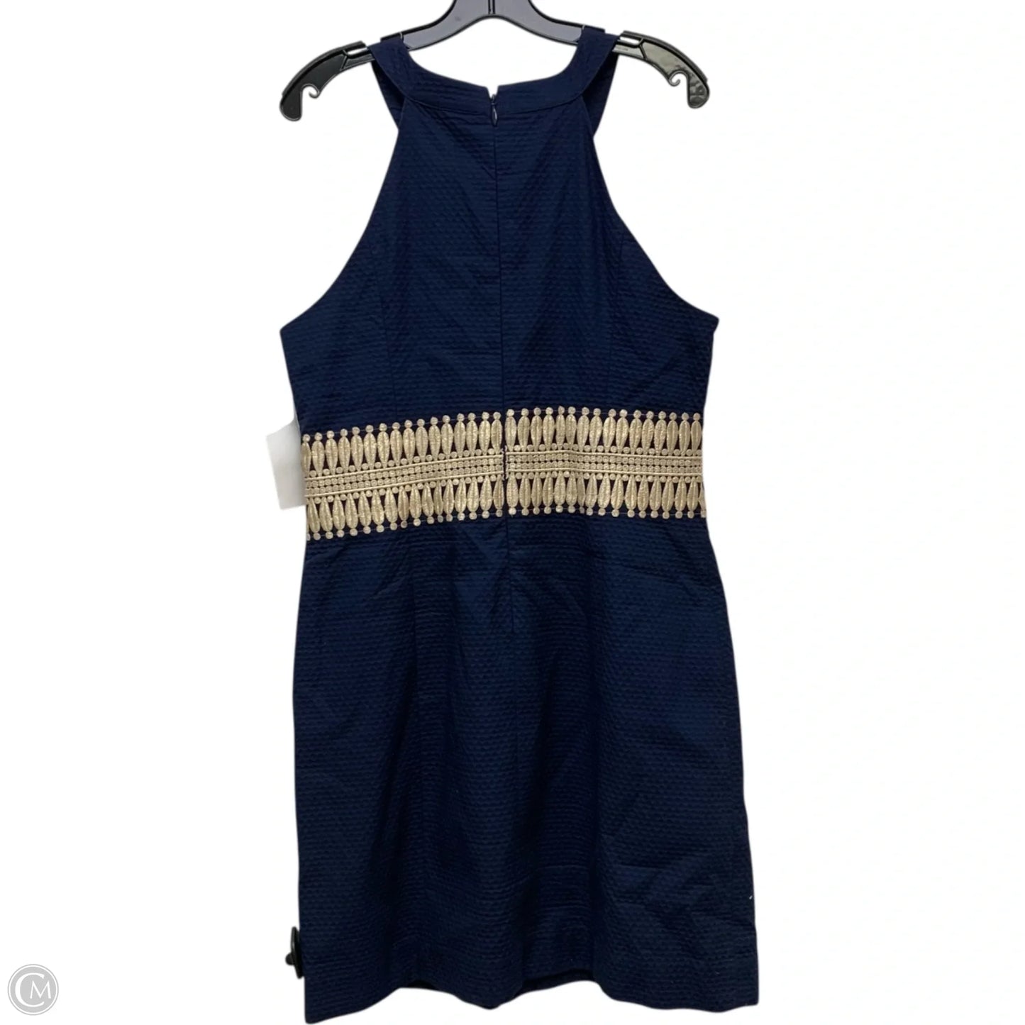 Dress Designer By Lilly Pulitzer In Blue & Gold, Size: L