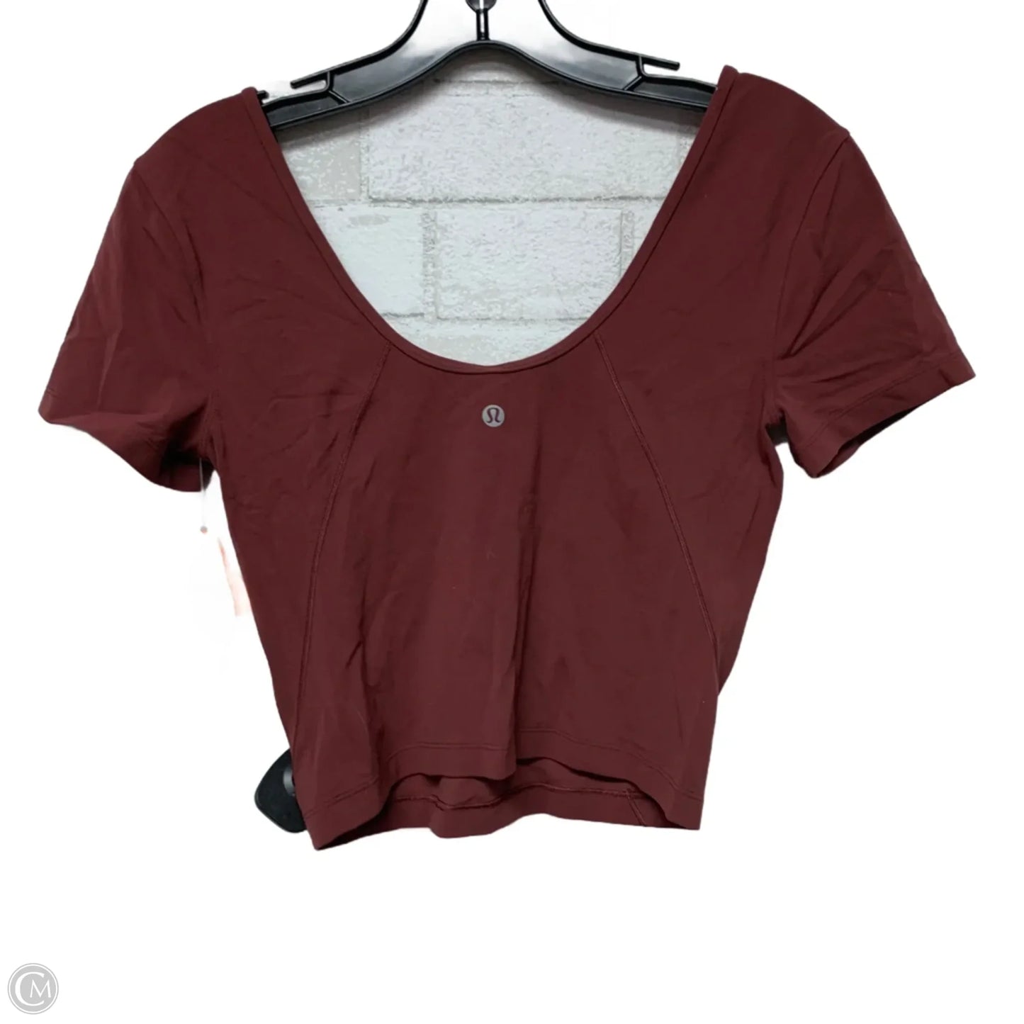 Athletic Top Short Sleeve By Lululemon In Red, Size: S